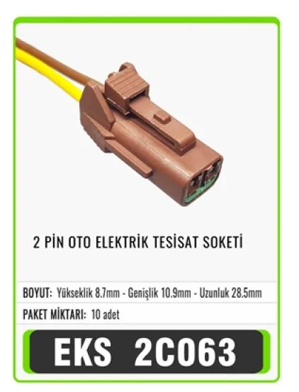 2 PİN OTO ELEKTRİK TESİSAT SOKET EKS 2C063
