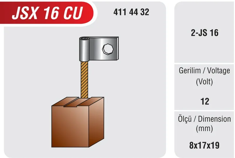 JSX 16 CU MARŞ MOTOR KÖMÜRÜ  LPG..................