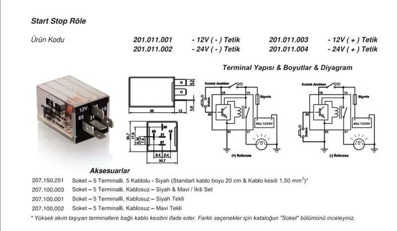 12V 0,1 SN İLE 11 SN ZAMAN RÖLESİ