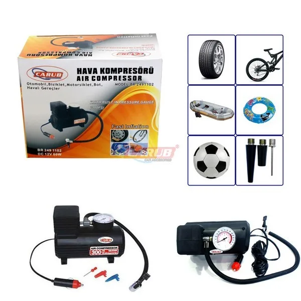 CARUB HAVA KOMPRESÖRÜ 12V SİYAH 30PS   249 11 02