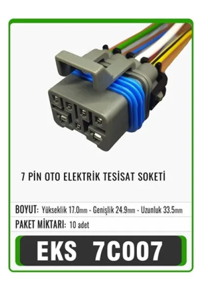 EKS 7 PİN OTO ELEKTRİK TESİSAT SOKETİ       7C007