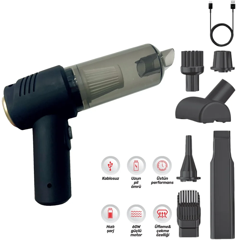 CARUB OTO ARAÇ SÜPÜRGESİ 60W ŞARJLI                090 90 11