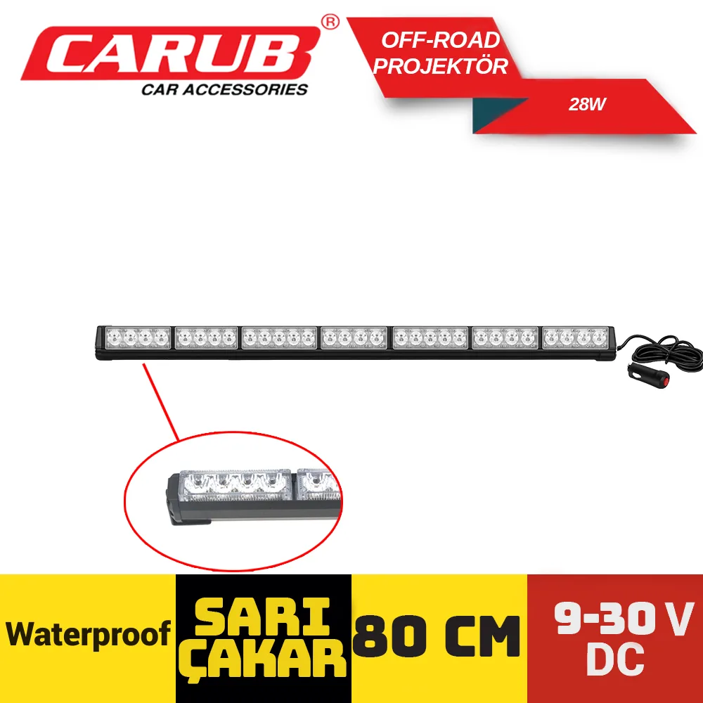 CARUB OF ROAD PROJEK 9-30V 80 CM SARI SARI ÇAKAR