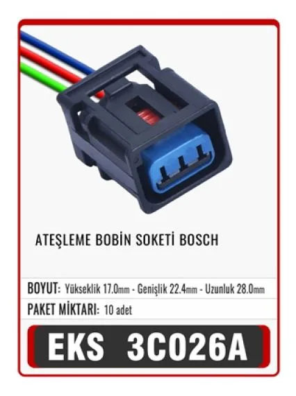 EKS  FORD ATEŞLEME BOBİN BOSCH SOKETİ     3C026A