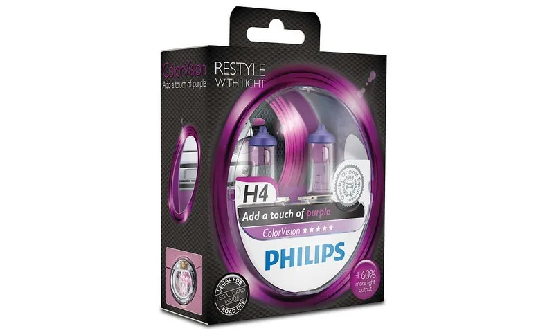 AMPÜL H4 12V MOR COLOR VISION  12342CVPPS2