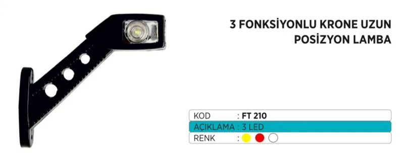FARTEK KRONE DORSE LAMBA 3 FONKSİYON UZUN   FT210