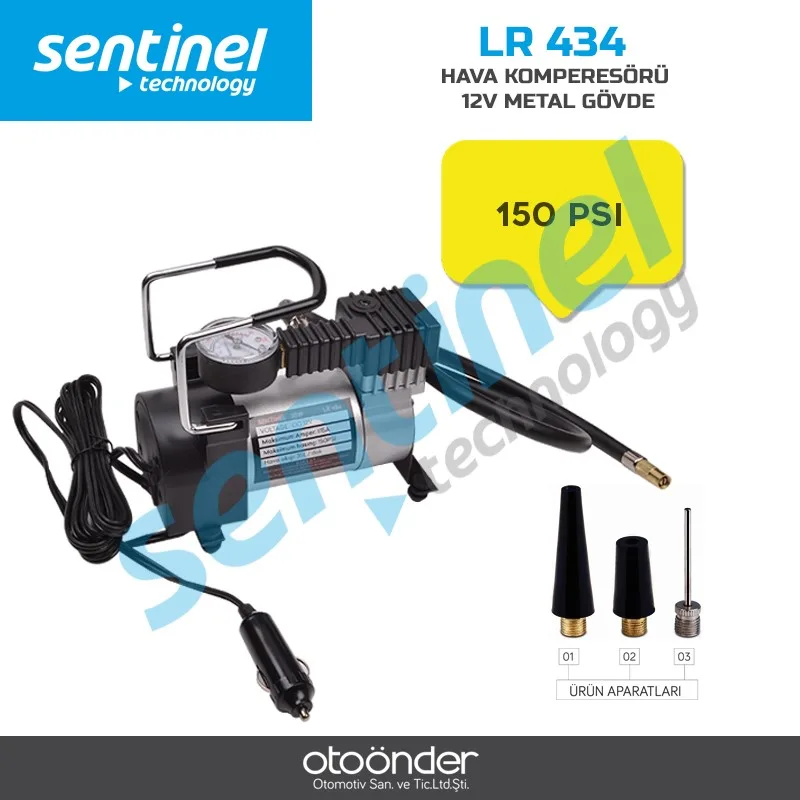SENTİNEL HAVA KOPRESÖR 12V METAL GÖVDE